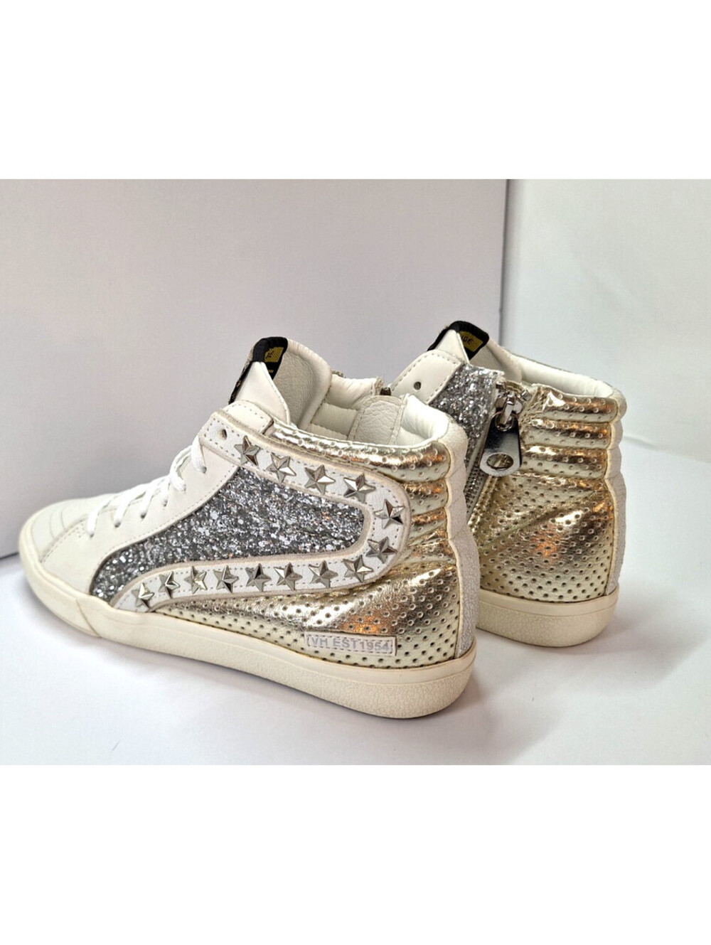 Vintage Havana Bailey High- Top High Gold & Silver Sneakers Coquette Glam Rock